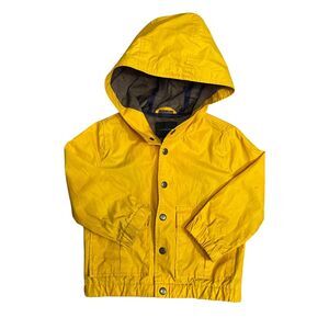 Crew Cuts 3 Yellow Hooded Rain Coat Lined Polyester (some marks) Polyester Blen